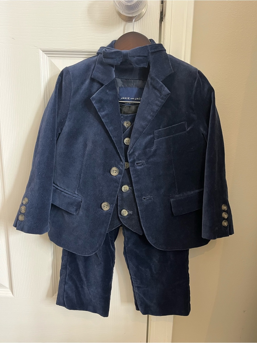 Janie and Jack Navy Velvet 4-Piece Boys' Dress Suit